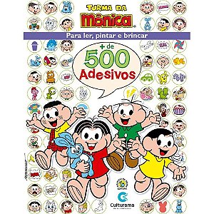 Livro Infantil de Colorir Turma da Mônica com 500 Adesivos