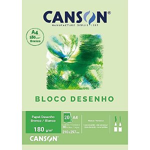 Bloco para Educação Artística Desenho A4 180G 20 Folhas - Branco