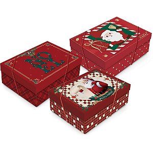 Caixa de Natal Retangular 19,5X14,5X6,5CM PCT C/10