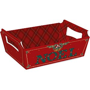 Cesta de Papel Natal Papai Noel M 27X18,5X9,5CM PCT C/10