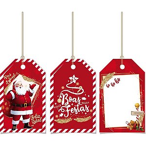Etiqueta Presente Natal TAG de para C/BRILHO 5X8CM C/12