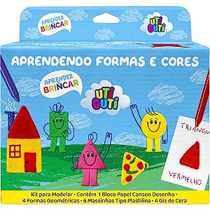 Massa para Modelar Criativa KIT Aprendendo Formas e Cores 16 Peças