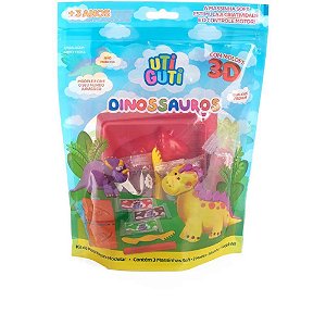 Massa para Modelar Criativa KIT Dinossauros Utiguti 7 Peças