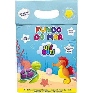 Massa para Modelar Criativa KIT Fundo do MAR Utiguti com 8 Peças