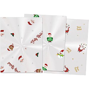Saco Poli Transparente Decorad Natal 10X14CM Sortido C/50