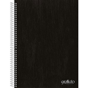 Caderno 01X1 Capa Dura Graffiato Preto 120 Folhas PCT com 04