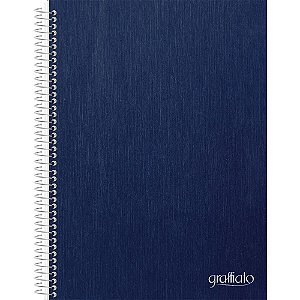 Caderno Universitário 01X1 Capa Dura Graffiato Azul 120 Folhas - Pacote com 4