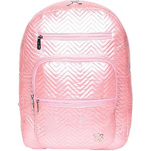 Mochila Matelassê Chevron com 4 Bolsos e Compartimento para Laptop