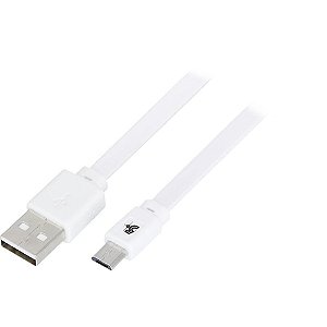 Cabo USB Micro USB FLAT 1,20 Branco