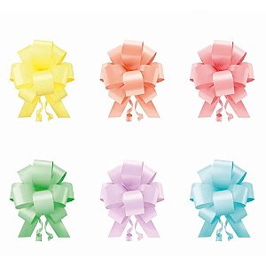 Laço Pronto Liso 20MM X 40CM CANDY Colors - Pacote com 100