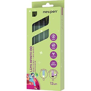 Lápis Preto Redondo Infinito Diamante Color Roxo Caixa com 12