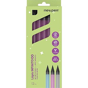 Lápis Preto Redondo Infinito HB Rosa Translúcido - Caixa com 12 Unidades