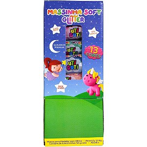 Massa para Modelar SOFT Utiguti Glitter 50G – Expositor com 26 Unidades