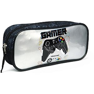 Estojo Tecido Gamer 1 Zíper Preto