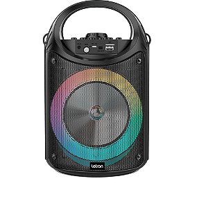 Caixa Acústica Letron Karaoke LED Circle - Preto