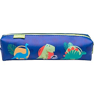 Estojo PVC Dino Tubo 1 Zíper Azul PCT C/06