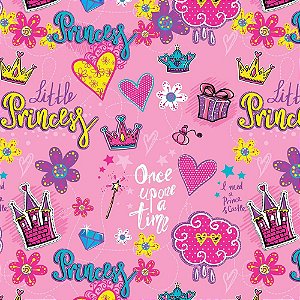 Papel Presente Bobina Couchê 60CM. Little Princess 100 Metros