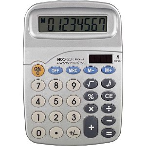 Calculadora de Mesa 8 Dígitos BATERIA/SOLAR Cinza