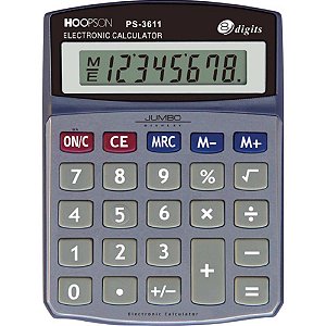 Calculadora de Mesa 8 Dígitos a Bateria Cinza