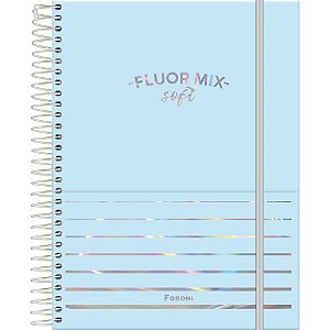 Caderno 01X1 Capa Dura Colegial Fluor MIX SOFT 80 Folhas Pacote com 04