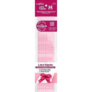 Laço Pronto Liso 22MMX44CM Cetim Rosa Bebe PCT.C/05