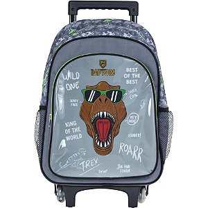 Mochila Infantil com Rodinha Raptor CINZA/VERDE