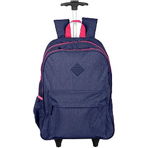 Mochila com Rodinha Rolling Crinkle 50CM Azul Neon