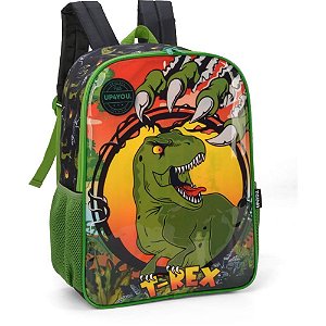 Mochila Infantil UP4YOU Dinossauro G Preta