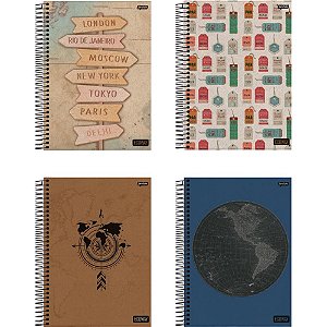 Caderno 10X1 Capa Dura ECO WAY 160 Folhas Pacote com 04