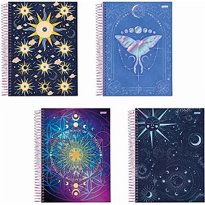 Caderno 10X1 Capa Dura MYSTIC 160 Folhas Pacote com 4