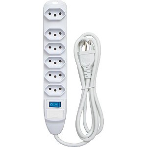 Filtro de Linha 6 Tomadas 10A 1,5M Bivolt Branco