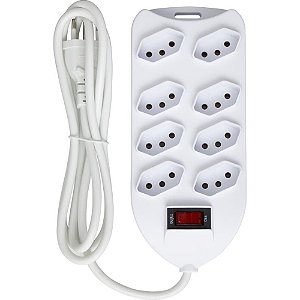 Filtro de Linha 8 Tomadas 10A 1,5M Bivolt Branco