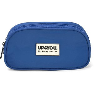 Estojo de Tecido UP4YOU com 2 Zíperes Azul