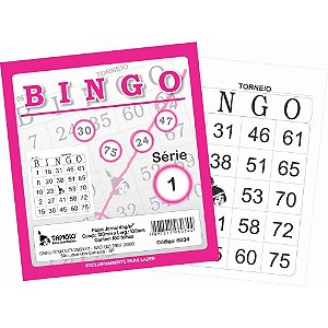 Bloco para Bingo Rosa 120X108MM 100 Folhas Jornal Pacote com 15