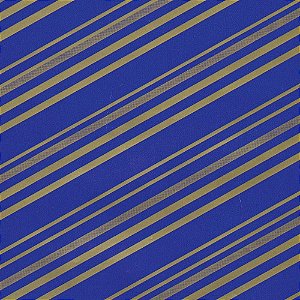 Papel de Presente Bobina Couchê 60CM Listrado AZUL/OURO 100M