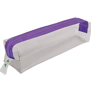 Estojo PVC TRANSP. Cristal Lilás 1ZÍPER