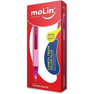 Caneta Esferográfica Trion Rosa – Caixa com 12 Unidades