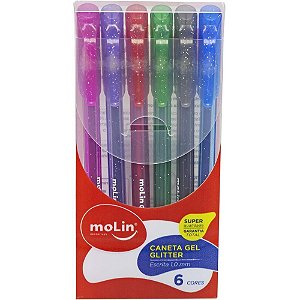 Caneta GEL Glitter 6 Cores