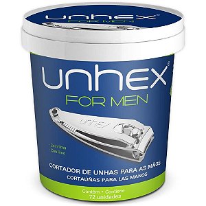 Cortador de UNHA para Mão UNHEX com Lima - Pote com 72 Unidades