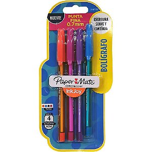 Caneta Esferográfica KM 100 Colorz Fina 4 Cores