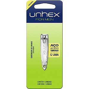 Cortador de UNHA UNHEX AÇO C/ Lima Blister