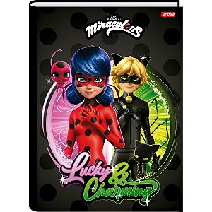 Caderno Brochurão Capa Dura Miraculous 80 Folhas Pacote com 5