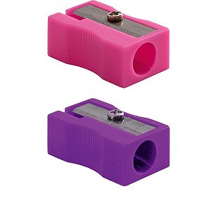 Apontador sem Depósito Léo e Léo Rosa e Roxo Caixa com 24 Unidades