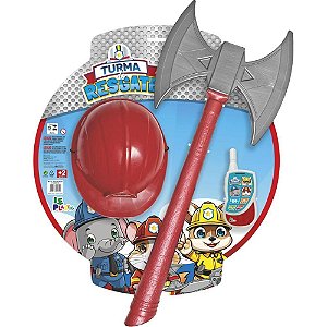 Fantasia Acessório KIT Bombeiro 3 Peças