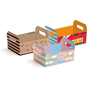 Cesta de Papel Caixote Páscoa 25X19X10CMSORT PCT com 10