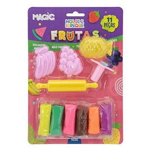 Massa para Modelar Criativa Frutas com 11 Peças