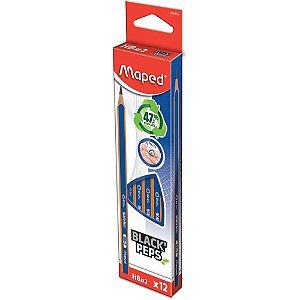 Lápis Preto Triangular BLACK PEPS NAVY HB - Caixa com 12