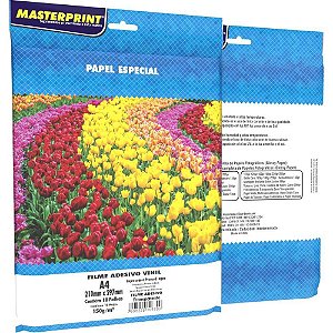 Filme Adesivo INKJET A4 150G Transparente À Prova D´água C/ 10 Folhas