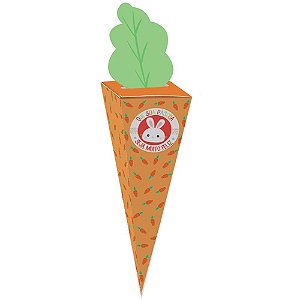 Embalagem para Trufa ou Cone Páscoa Cenoura 26,5CM com 10 Unidades