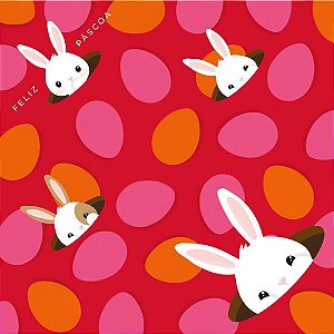 Embalagem OVO de Páscoa 49X49CM Coelho Sai da Toca RS C/ 25